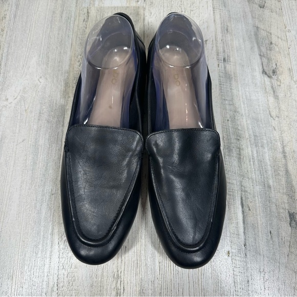 Aldo Women’s Joeya Pointed Toe Flats Slip On Loafers Black Leather Low Top #5 - Picture 3 of 11